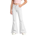 thumbnail image 5 of Uniform Pants for Girls Size 7 Flare Pants Dress Pants Kids School Uniform Bell Bottoms Back To School Clothes White, 5 of 6