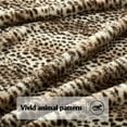 thumbnail image 3 of Luxury Brown Cheetah Print Faux Rabbit Fur Blanket for Couch ,Decorative Soft Thick Fluffy Leopard Furry Blanket, Warm Blanket for Winter,Animal Print Cozy Striped Fuzzy Lap Blanket Brown -, 3 of 6