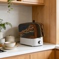 thumbnail image 4 of Toaster Cover 4 Slice, Brown Marble Dustproof Bakeware Oven Protector with Top Hook, Gold Abstract Vintage Modern Ombre Art Waterproof Small Kitchen Appliance Toasters Dust Cover, 12"x11"x8", 4 of 9