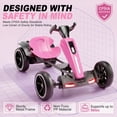 thumbnail image 5 of Holaki 12V Electric Go Kart for Kids, Battery Powered Ride on Toy with Adjustable Seat, Music, LED Lights, EVA Wheels & Forward/Reverse Driving, Pink, Ages 3-6, 5 of 10