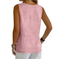 thumbnail image 5 of Qwertyu Cotton Linen Tank Tops for Women V Neck Button Down Shirts Lightweight Breathable Summer Casual Sleeveless Blouses 2026 Pink S, 5 of 7