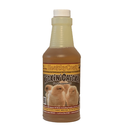 UPC: 0804246000530 | HealthyCoat Kickin  Chicken: Pint- Rich in Omega 3 & 6  All Natural  Liquid Supplement. For Improved Egg Quality  Plumage  Immune System  Increased Energy  Digestion  Reduced Stress.