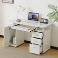 thumbnail image 6 of Single door three drawer computer desk, elegant design, stylish appearance, adding a touch of sophistication, suitable for various interior styles, 6 of 14