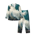 thumbnail image 1 of Fotbe Tropical Parrot Floral Artwork Pijama de Hombre con Estampado de Manga Larga, Conjunto de 2 Piezas, Ropa de Dormir Suave y Cómoda con Bolsillos-Small, 1 of 7
