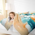 thumbnail image 5 of Manfei Funny Cute Ghost Queen Comforter Set for Kid, Teal Orange Artwork Bedding Sets, Marine Ocean Theme Reversible Bedding Comforter Set, Lightweight Room Decor, 3pcs, 5 of 9