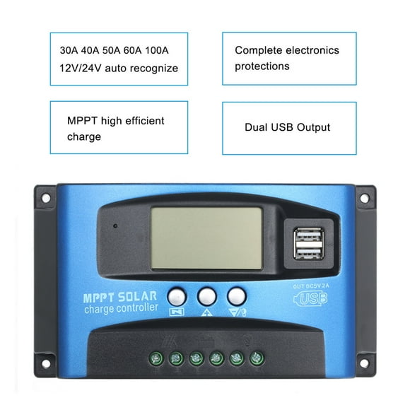 Controller,Lcd Display Auto Dual Usb Lcd Solar Cell Panel 60a Display Auto Solar Solar Auto Solar Cell Solar With Dual 100a Dual U-sb Lcd Rookin