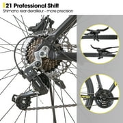 Hiland Aluminum Mountain Bike 21 Speeds MTB,Lock-Out Suspension Fork,27.5 inch Wheel,Mens Mountain Bike Bicycle, Black