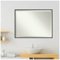 thumbnail image 4 of Amanti Art Theo Black Silver Narrow Beveled Wood Bathroom Wall Mirror, 4 of 10