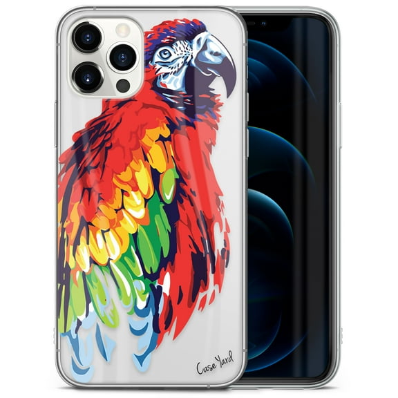 Case Yard iPhone-11-Pro Case Clear Soft & Flexible TPU Ultra Low Profile Slim Fit Thin Shockproof Transparent Bumper Protective Cover Drop Protective Cell Phone Cases (Watercolor Macaw)