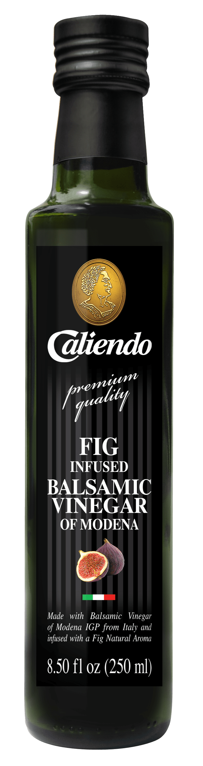 Caliendo Fig Infused Balsamic Vinegar, Modena IGP, Authentic Italian - 8.5 Fl Oz Bottle