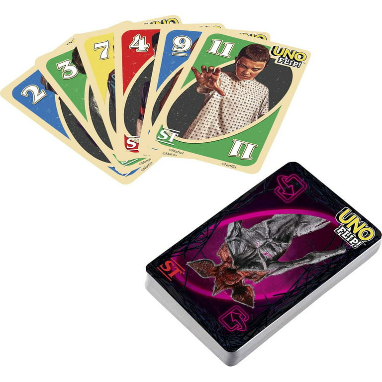 UNO Flip! Stranger Things Card Game for Adults & Teens with Double-Sided  Cards & 2 Special Rules 