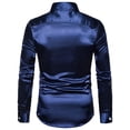 thumbnail image 3 of Gureui Men Fashion Wild Business Shirts Solid Color Turn-Down Collar Long Sleeve Button-Down Blouses Party Work Office Tops, 3 of 4