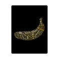 thumbnail image 1 of RYLABLUE Black Background Design Word Joint Banana Fleece Blanket Throws 58x80 inches, 1 of 3