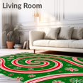 thumbnail image 2 of ODIKA 4'x6' Machine Washable Non-Slip Area Rug, Cane Swirl Latch Hook Kit Festive Spiral Design Cushion DIY High Traffic Rug, Green, 736434, 2 of 7