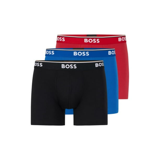 Pack de 3 bóxers BOSS para hombre, algodón elástico, talla pequeña
