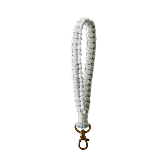 Llavero con correa de muñeca tejida a mano con flores hechas a mano, accesorio para llaves con margaritas, accesorio versátil con diseño floral