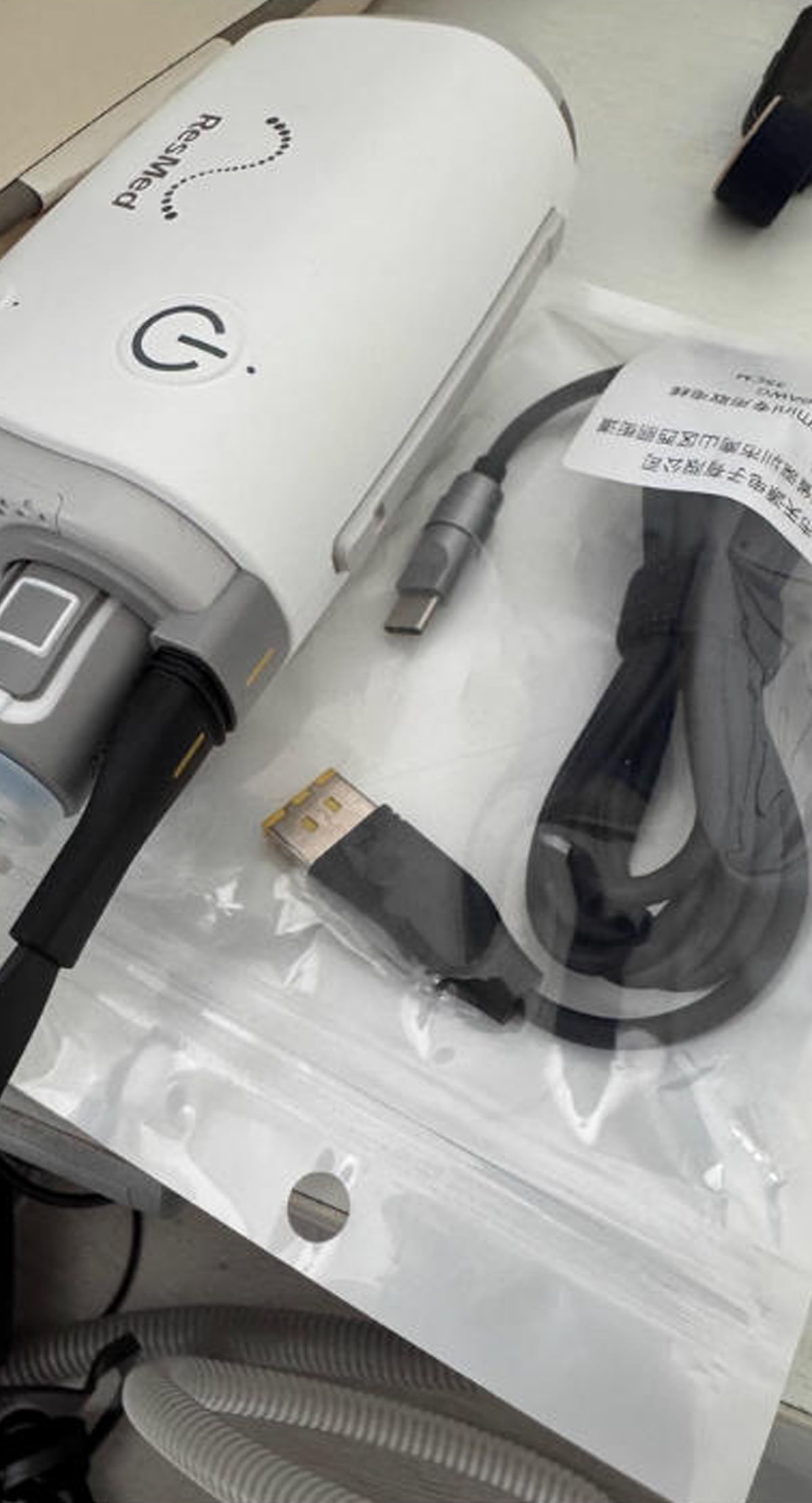 Sourcingbay ResMed AirMini USB-C Power Cable, PD 20V to 24V Boost Cord 1.31ft, White, Works with Power Bank & Car Charger