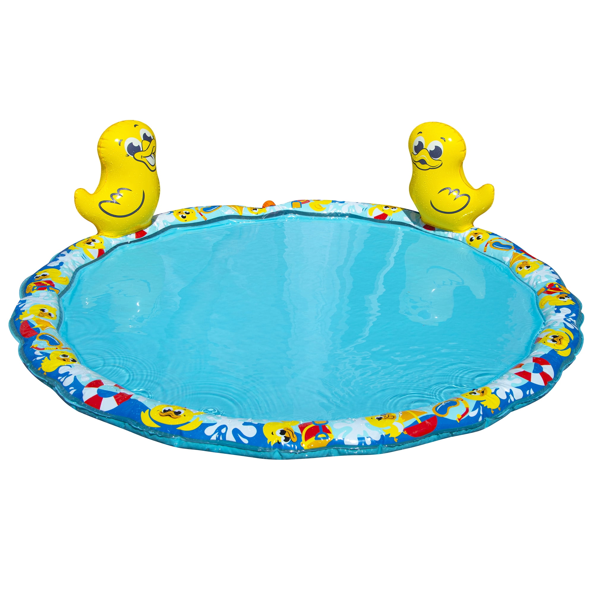 Banzai Jr. Duck Duck Splash 48 in Dia Splash Mat Outdoor Summer Water Play for Babies Toddlers 18 months +