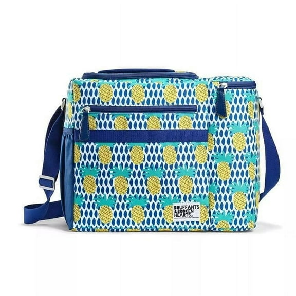 Fit Fresh Brooks Dual-Compartment Insulated Cooler Bag with Wine Cooler Compartment Pineapple