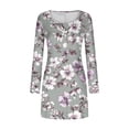 thumbnail image 5 of Gamivast Womens Sweater Dress Ribbed Knit Long Sleeve Mini Dresses Bodycon Dress Pink Cherry Blossom Petal Print V-Neck Clubwear Night Out Gown, 5 of 5