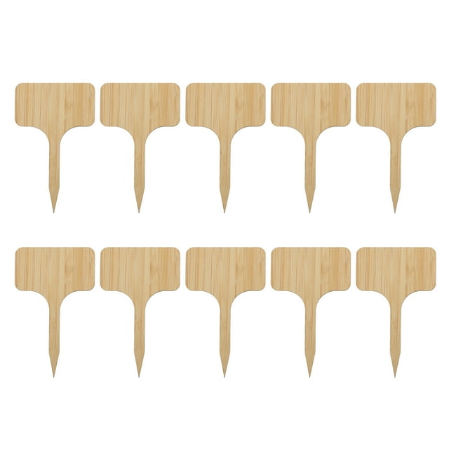 Plant Labels, Easy Writing Garden Signs Bamboo Material 10 Pcs For Vegetables For Seeds T Shape