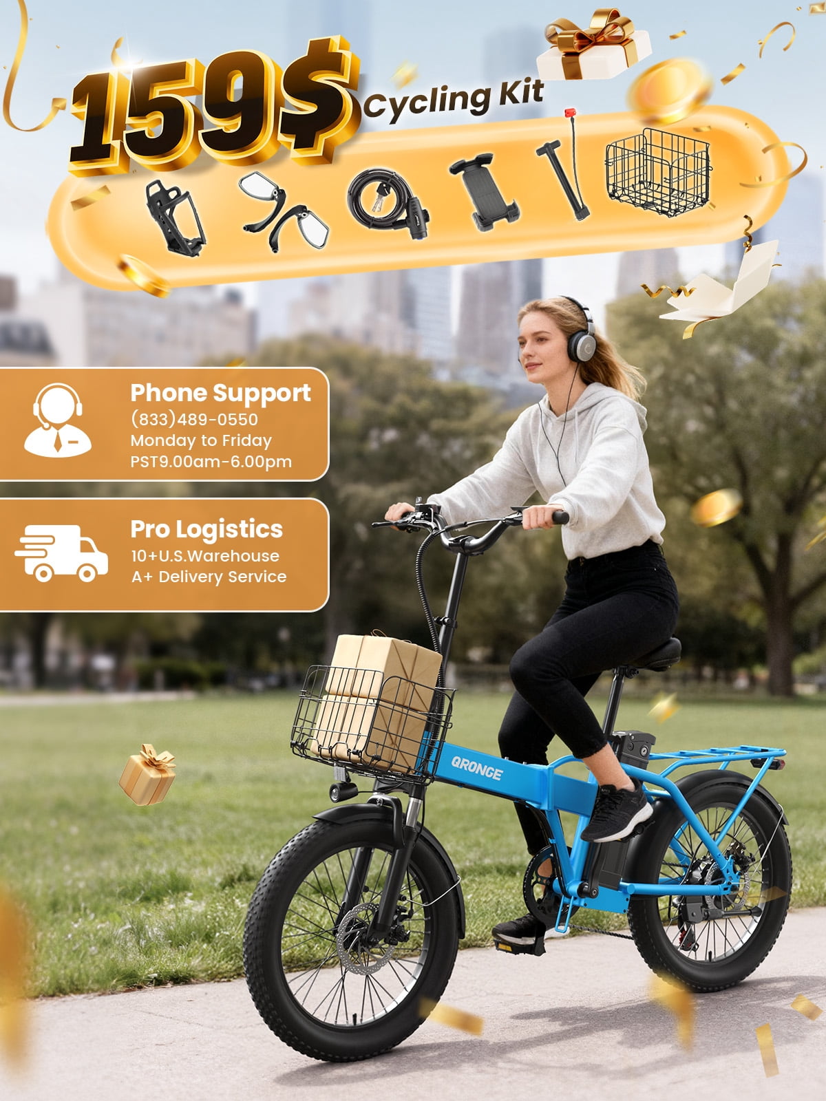 Folding Electric Bikes for Adults 1000W Peak Motor up to 70 Miles Range 28 mph Max Speed 20" x 3.0" Fat Tire Foldable Ebikes 48V 13.5AH Removable Battery 7-Speed E-Mountain Bikes, UL2849 by SGS