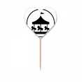 thumbnail image 1 of Carousel Amusement Park Black Outline Toothpick Flags Heart Lable Cupcake Picks, 1 of 3
