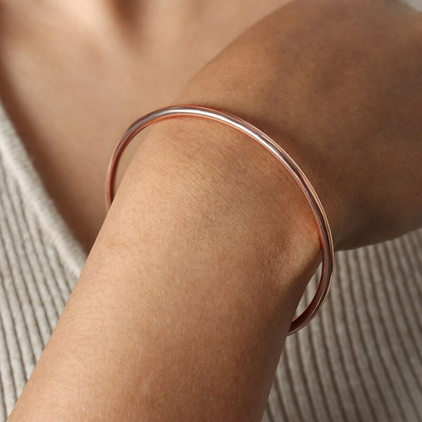 Pulsera de acero inoxidable para mujer, brazalete italiano de apertura redonda Simple, regalo para novia, accesorios para niña, gran oferta