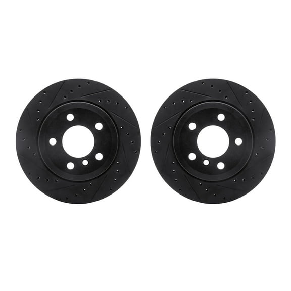 Dynamic Friction Company Rear Brake Rotors-Drilled and Slotted-Black 8002-31120