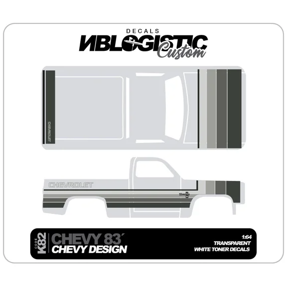'83 CHEVY SILVERADO Custom WaterSlide Decal for hot wheels 1/64 084