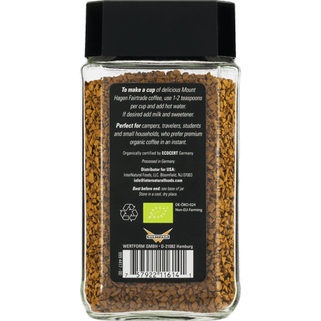 Mount Hagen Freeze Dried Instant Coffee, 3.53 oz (100 g)