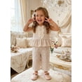 thumbnail image 2 of Loicainy Baby Toddler Girl Summer Clothes Set 6 12 18 24 Months 2T 3T Creative Textured Floral Sleeveless Crew Neck Tops and Elastic Waist Pants Outfits, 2 of 9