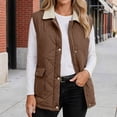 thumbnail image 5 of Otntypg Womens Quilted Collared Puffer Vest with Pockets Lightweight Casual Fall Winter Thick Warm Snap Button Down Full Zip up Outerwear Jackets, 5 of 10