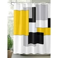 thumbnail image 2 of Yellow Black White Geometric Shower Curtain, Modern Abstract Art Color Block Waterproof Shower Curtain Set with 12 Hooks Lightweight Washable Fabric Shower Curtains for Bathroom 36x72 Inches, 2 of 6