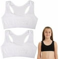 thumbnail image 1 of Sonducket 2 piezas exquisitas artesanías sujetadores de entrenamiento para niñas ropa interior fina elástica y a prueba de arañazos Ropa interior Blanco 2 piezas, 1 of 6