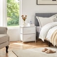 thumbnail image 3 of JONPONY Drawer Night Stand, 20" Height Small Bed Side Furniture End Table, Metal Frame and Wood Top, Mini Dresser for Bedroom, Closet, Entryway, College Dorm, White, Single Pack, 3 of 10
