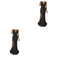 thumbnail image 4 of Vestido de noche Qarigey Traje de fiesta Hendidura Sirena Cóctel Sin mangas Lavable S M L XL XXL 3XL Rosa, 4 of 6