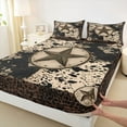 thumbnail image 4 of Homewish Vintage Texas Stars Twin Sheet Sets, Fashion Leopard Cheetah Print Flat and Fitted Sheet, Bohemian Rustic Luxury Bedroom Decor, 3pcs, 4 of 8