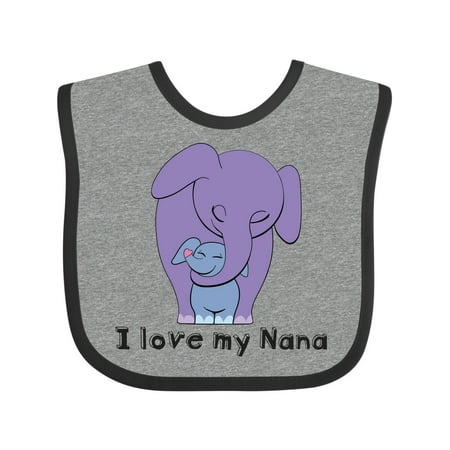 

Inktastic I Love My Nana Elephant Purple Blue Boys Baby Bib