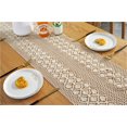 thumbnail image 3 of Vintage Macrame Table Runner, Handmade Crochet Embroidery Table Runner, Boho Cotton Tablecloth with Tassels for Wedding Dining Table (W.30 x 260 cm), 3 of 6
