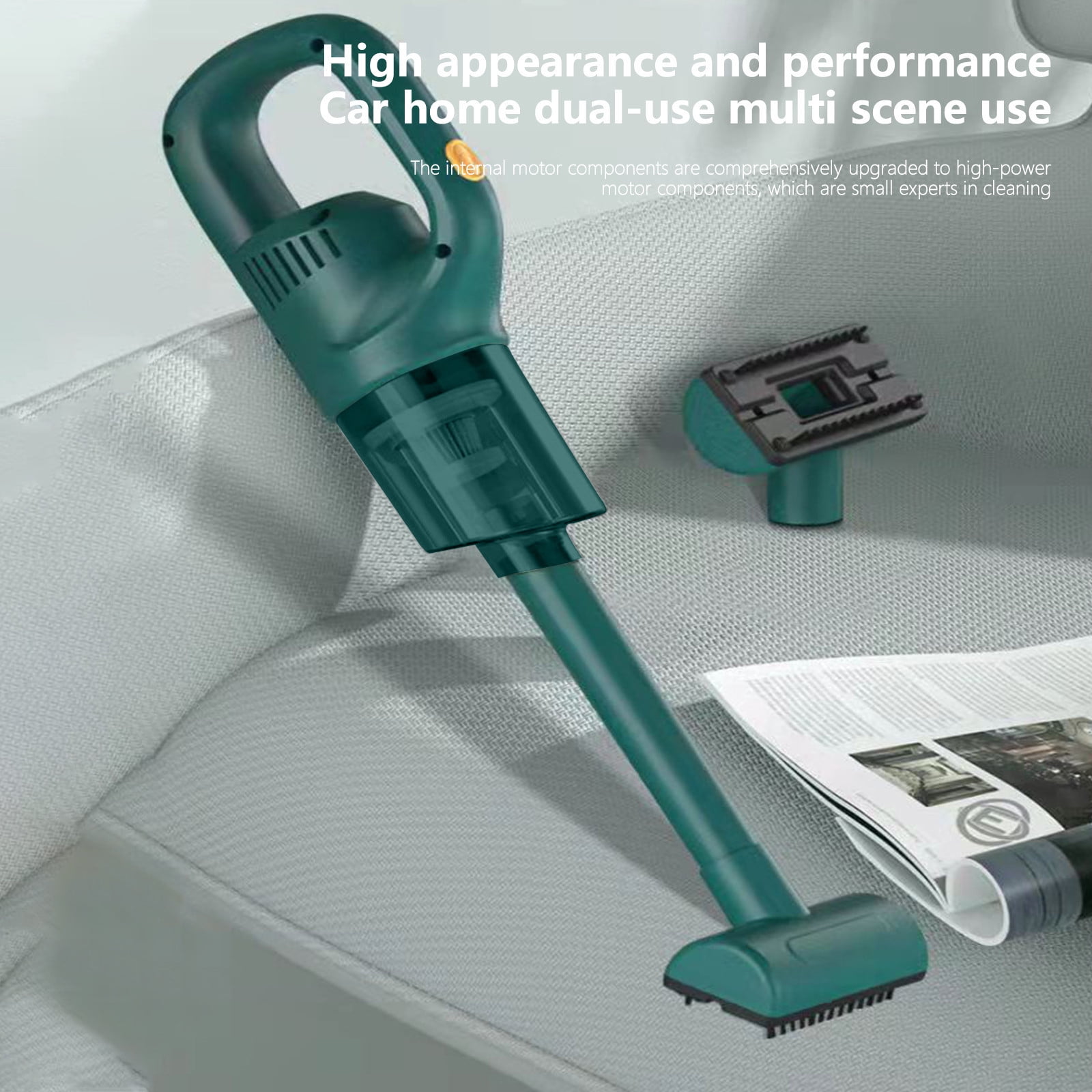 Mini Handheld Wireless Car Vacuum Cleaner 120W,Strong Suction Wet Dry Portable Vacuum With Long-Lasting Battery,Multifunctional Compact Cleaning For Car Home Sofa Surfaces Hard-To-Reach Areas-Green