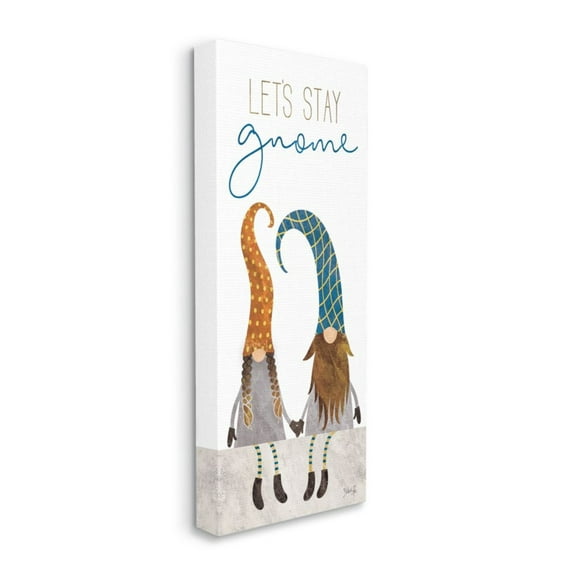 Stupell Industries Lets Stay Gnome Garden Pun Mythological Creatures Design by Marla Rae, 13" x 30"