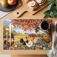 thumbnail image 2 of Orange Vintage Rooster Placemats Set of 12 Farmhouse Animals Spring Floral Place Mats Indoor Wipeable Table Mats Washable Cloth Dining Table Placemats for Kitchen Holiday Party Home Decor 13x19 Inch, 2 of 9