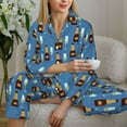 thumbnail image 5 of Qekee Bottle And Glass for Women's Pajama Sets Long Sleeve Button Down 2pcs Sleepwear Nightwear Soft Pjs Lounge Sets, 5 of 6