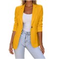thumbnail image 2 of IUYRTFE Women's Single-Button Notched Lapel Slim Fit Blazer – Solid Color Long Sleeve Casual Suit Jacket for Office Work and Daily Wear, 2 of 6