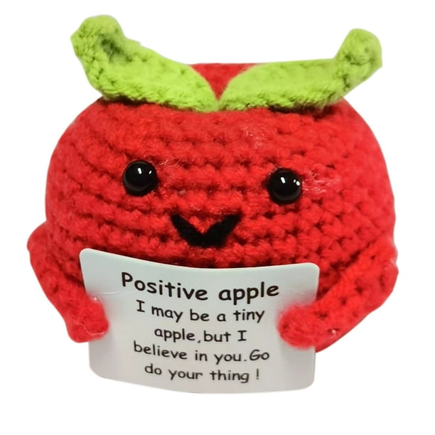 Juguete de patata de punto con tarjeta positiva Muñecas de ganchillo inspiradoras Regalos de alegría (L)