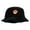 Black, variant on Orange Mushroom Monater Embroideered Unisex Multipurpose Crushable Cotton Twill Bucket Hat - Black L