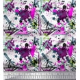 thumbnail image 1 of Soimoi Purple Cotton Voile Fabric Triangle & Brush Stroke Abstract Decor Fabric Printed Yard 42 Inch Wide, 1 of 3
