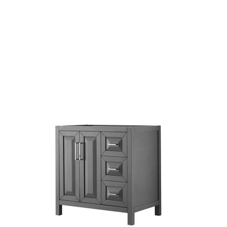 Wyndham Collection  36 in. Single Bathroom Vanity In No Countertop - No Sink & No Mirror - Dark Gray