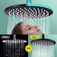 thumbnail image 3 of 304 Stainless Steel 12 Inch Rainfall Shower Head Top High Pressure Thick Rain Shower Heads Bathroom Water Saving Showerhead (Black A ABS Plastic), 3 of 7